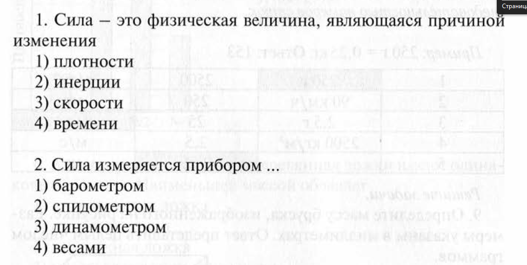 Заполните таблицу физическая величина сила Помогите пожалуйста!