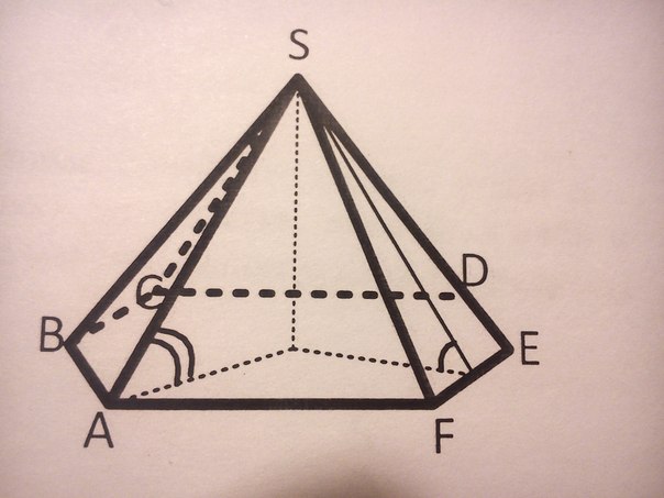 Как найти ребро шестиугольной пирамиды