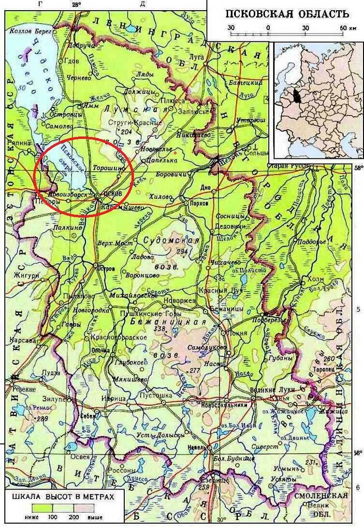 Карта россии город псков