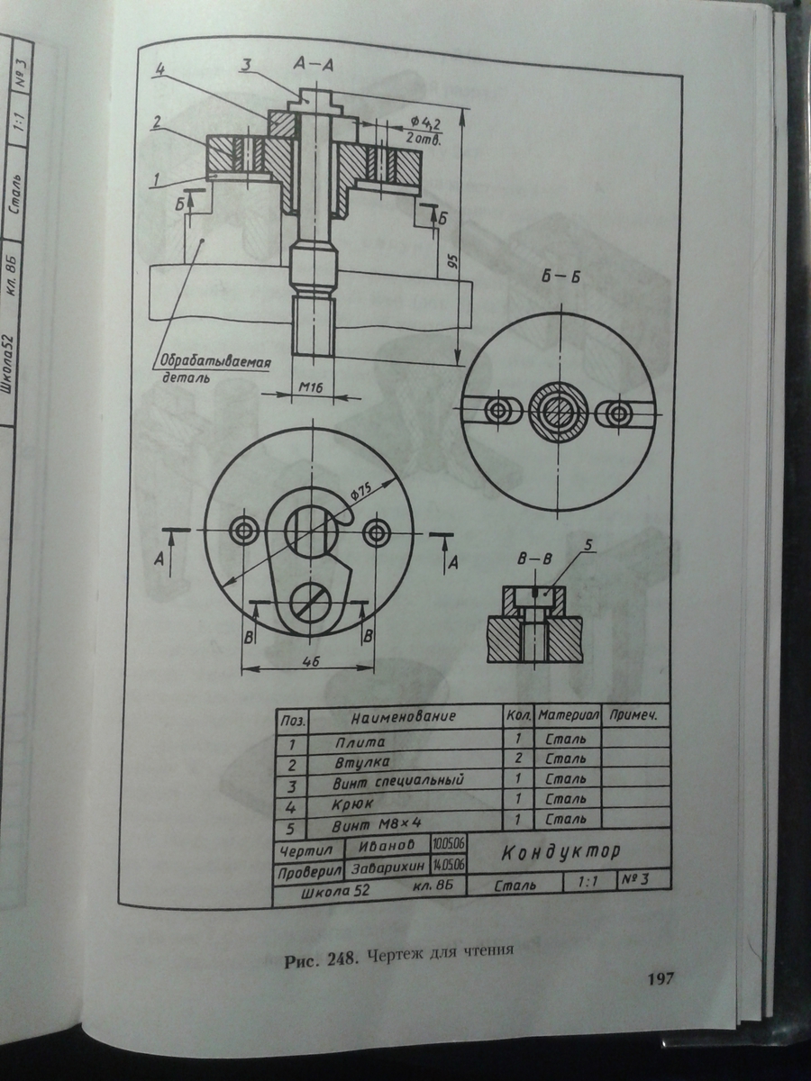 Чтение чертежа рис 246