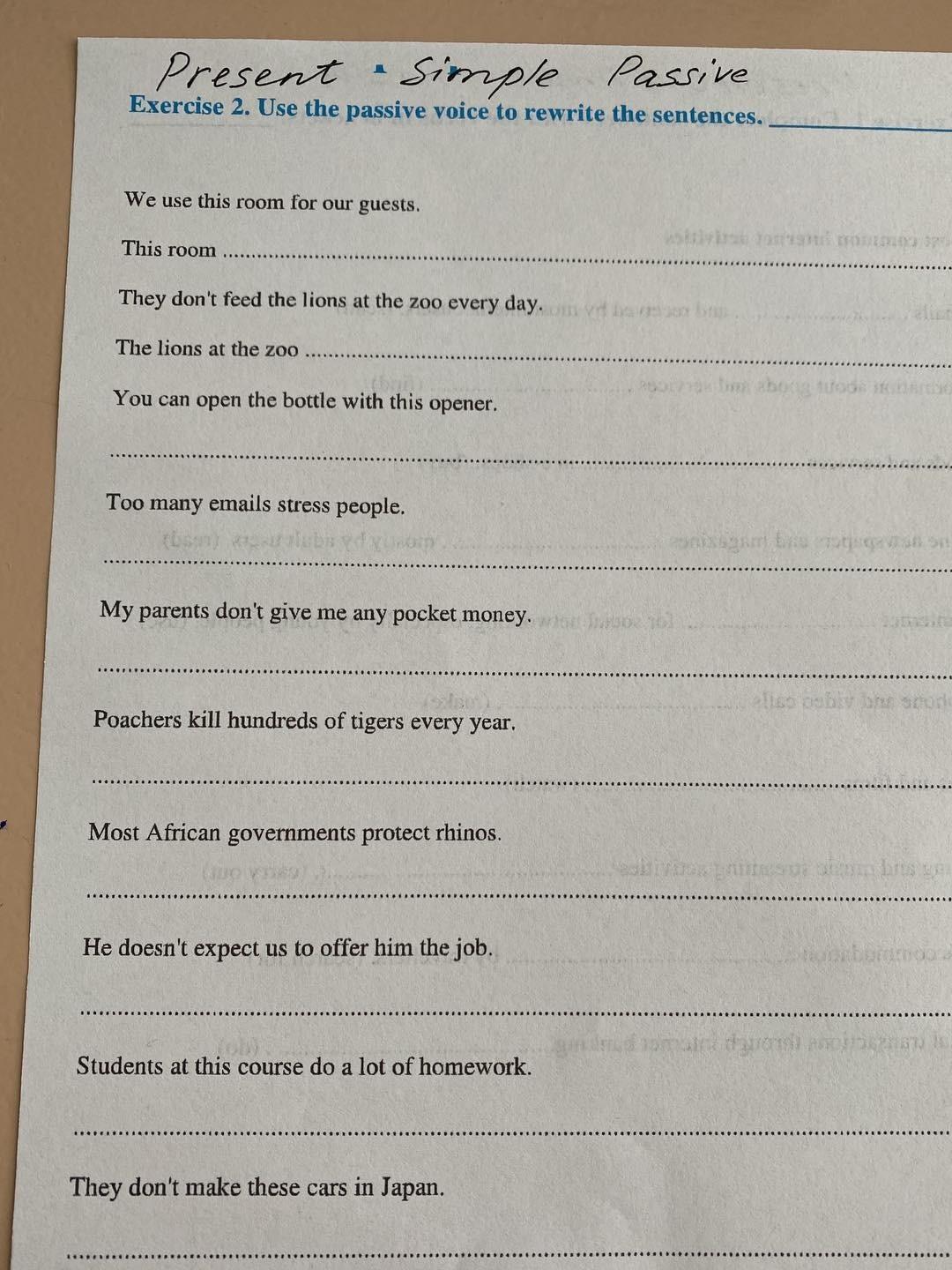 Passive voice rewrite the