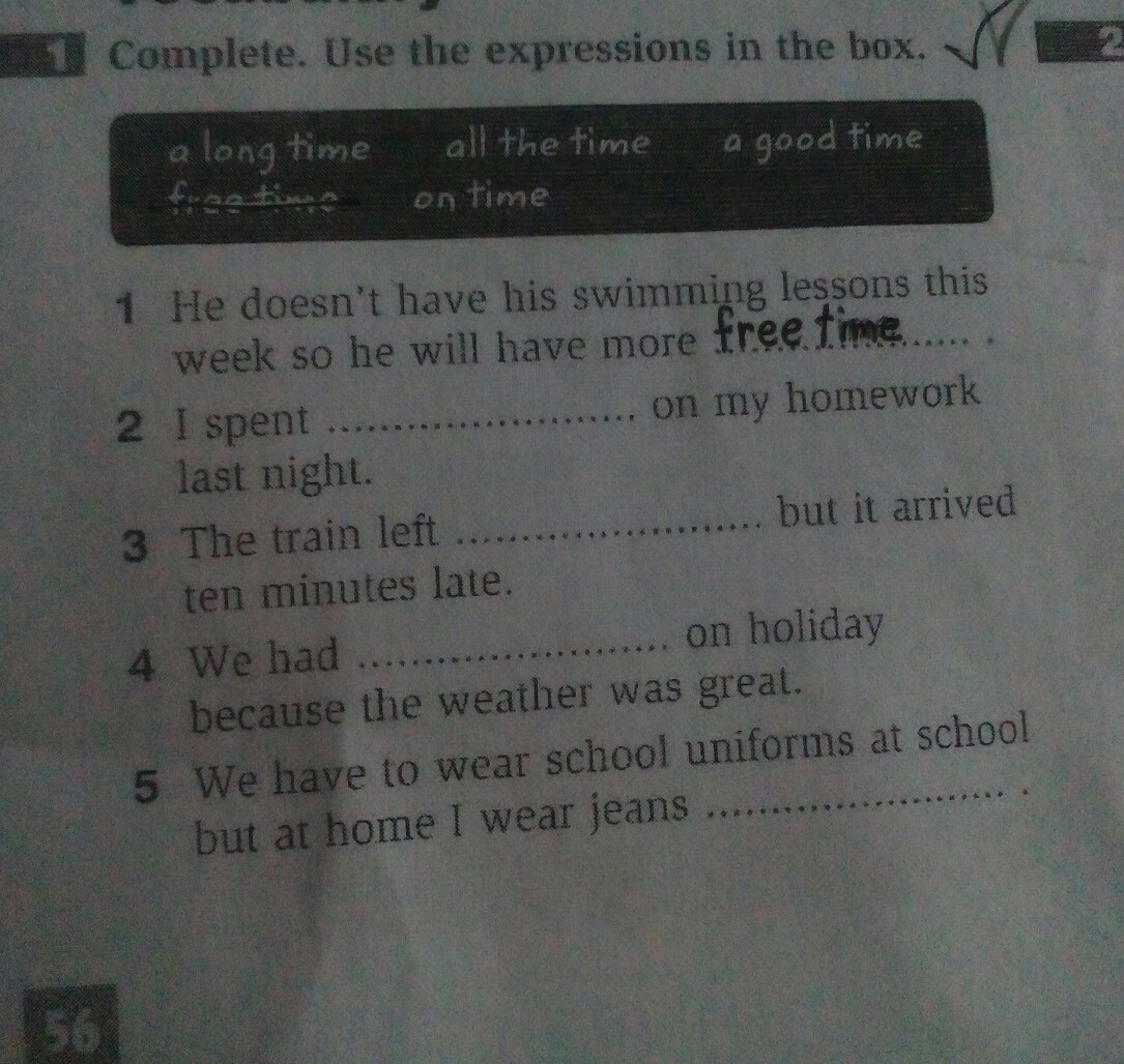 Complete the expression. Complete expressions. Complete the time expressions with the Words in the Box. Complete use. Complete the Rules with the expressions in the Box.