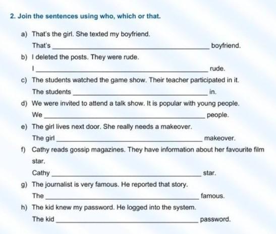 Using who which or that. Using who which or that