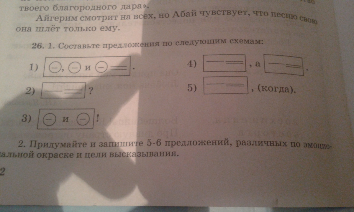 Составьте предложения по следующим схемам запишите хотя