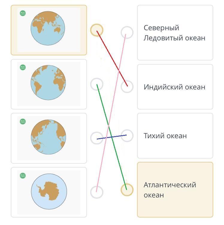 Соотнеси названия с точками на изображении