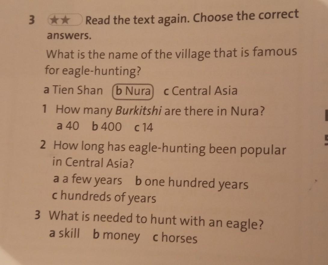 Read again and choose the correct answer. Read the text again and choose the correct answers.