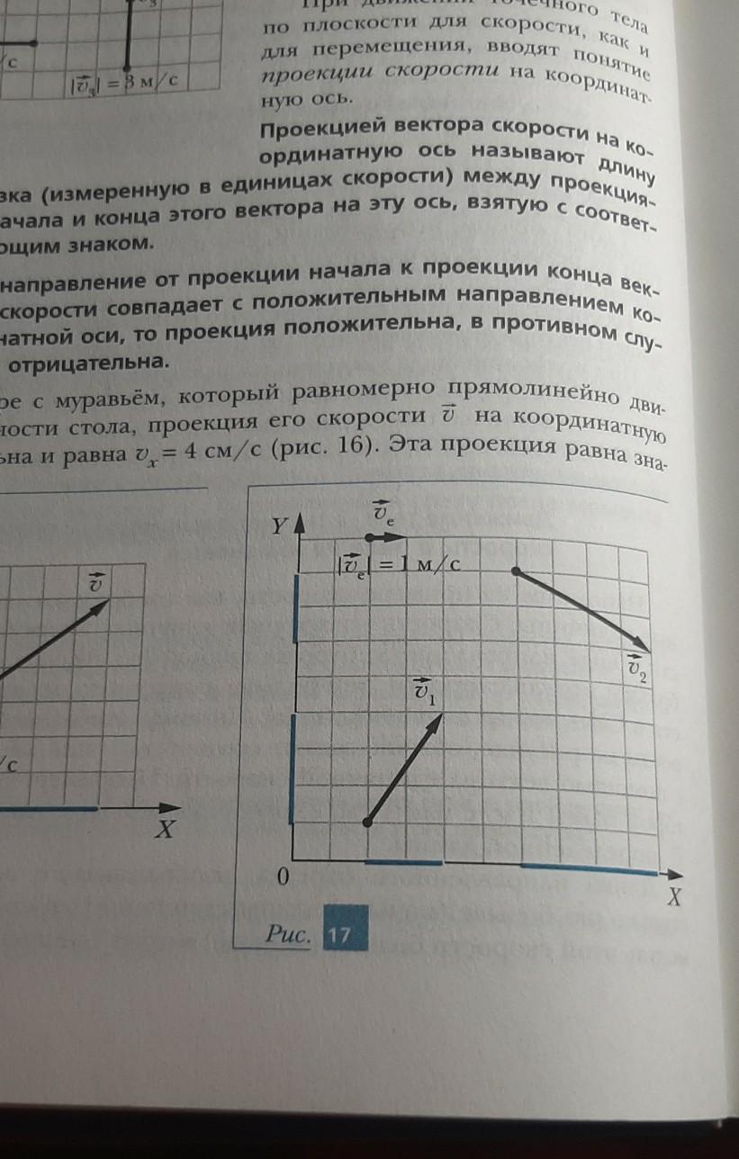 Проекция 17 глава. Определите по рис 16 и 17 проекции векторов на оси x и y физика 9 класс.