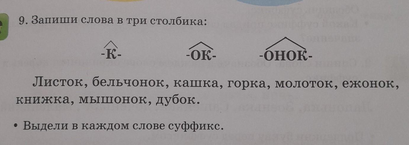 Запиши словами 9 11 17. Запиши слова в три столбика. Ежонок суффикс. Ежонок суффикс в слове. Запиши слова в три столбика по родам.