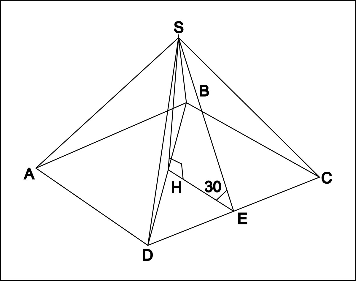 Апофема правильной четырехугольной пирамиды