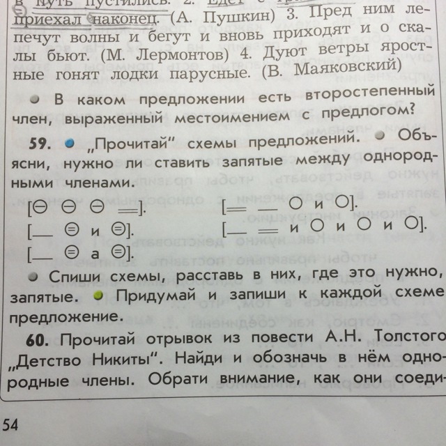 Выбери и запиши к каждой схеме подходящие по строению предложения мерцают звезды